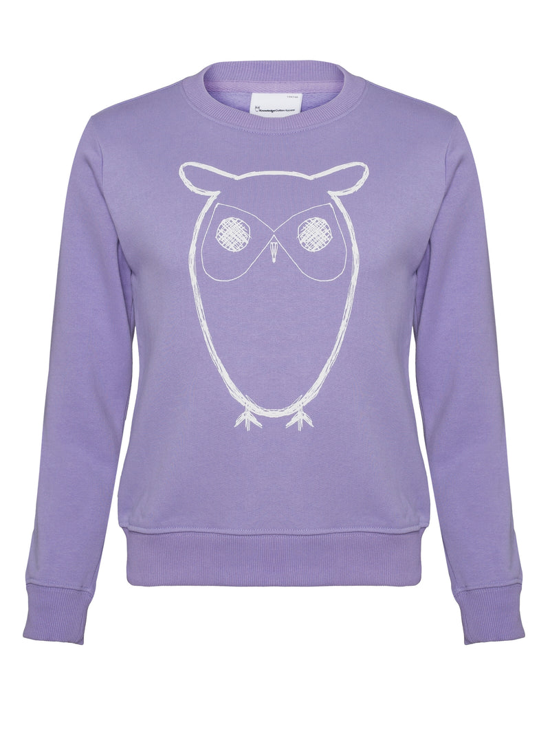 KnowledgeCotton Apparel - YOUNG Big owl sweat Sweats 1418 Violet Tulip