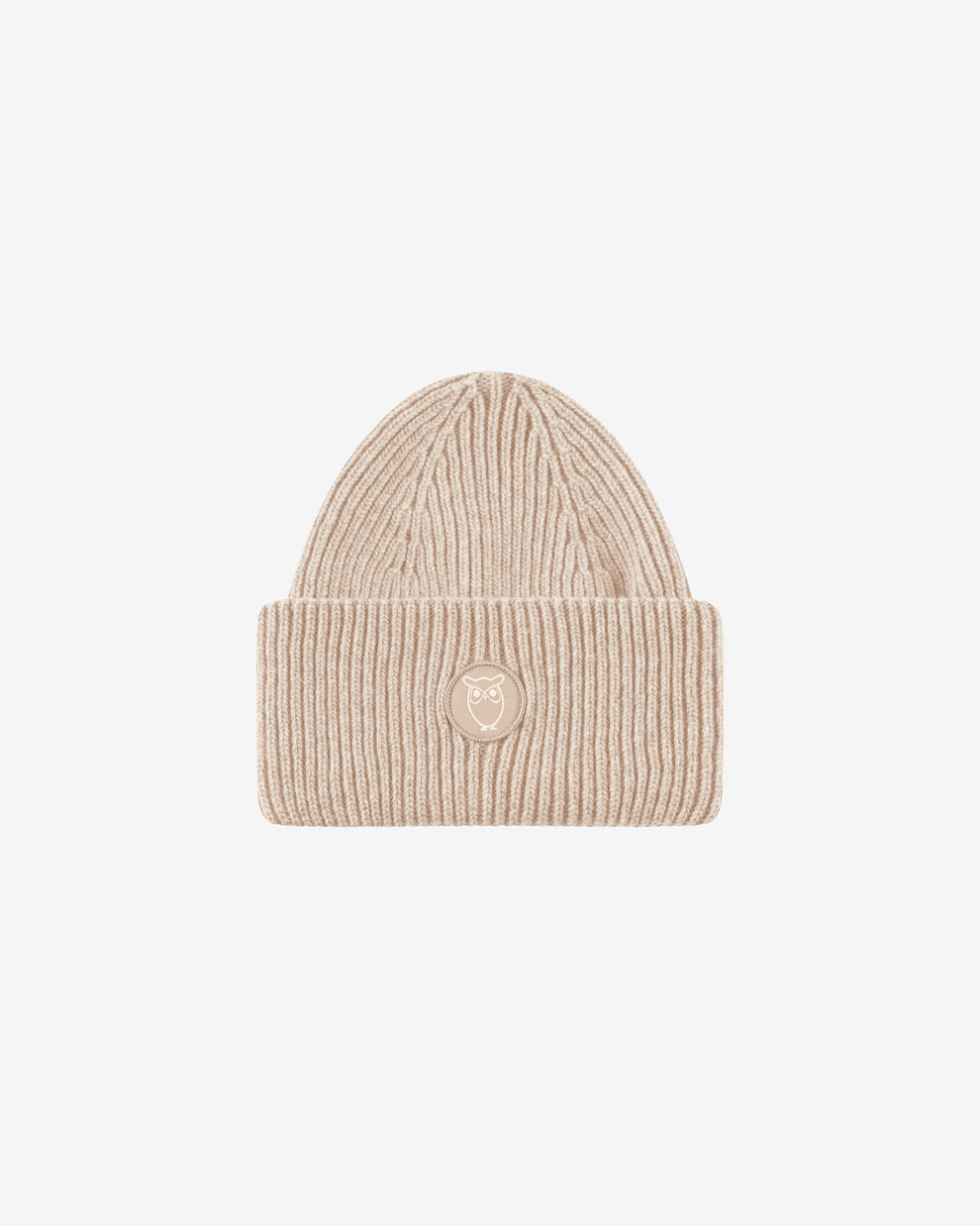 KnowledgeCotton Apparel - UNI Big rib beanie Hats 1074 Nature Melange