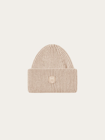 KnowledgeCotton Apparel - UNI Big rib beanie Hats 1074 Nature Melange