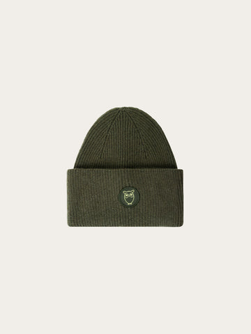 KnowledgeCotton Apparel - UNI Big rib beanie Hats 1090 Forest Night