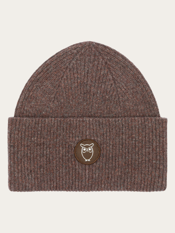 KnowledgeCotton Apparel - UNI Big rib beanie Hats 1243 Demitasse (brown)