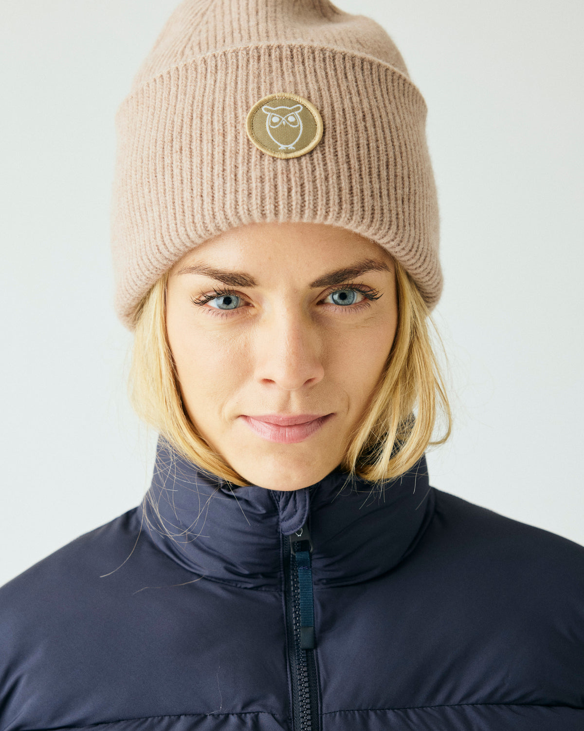 KnowledgeCotton Apparel - UNI Big rib beanie Hats 1336 Kelp melange