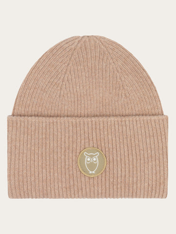 KnowledgeCotton Apparel - UNI Big rib beanie Hats 1336 Kelp melange
