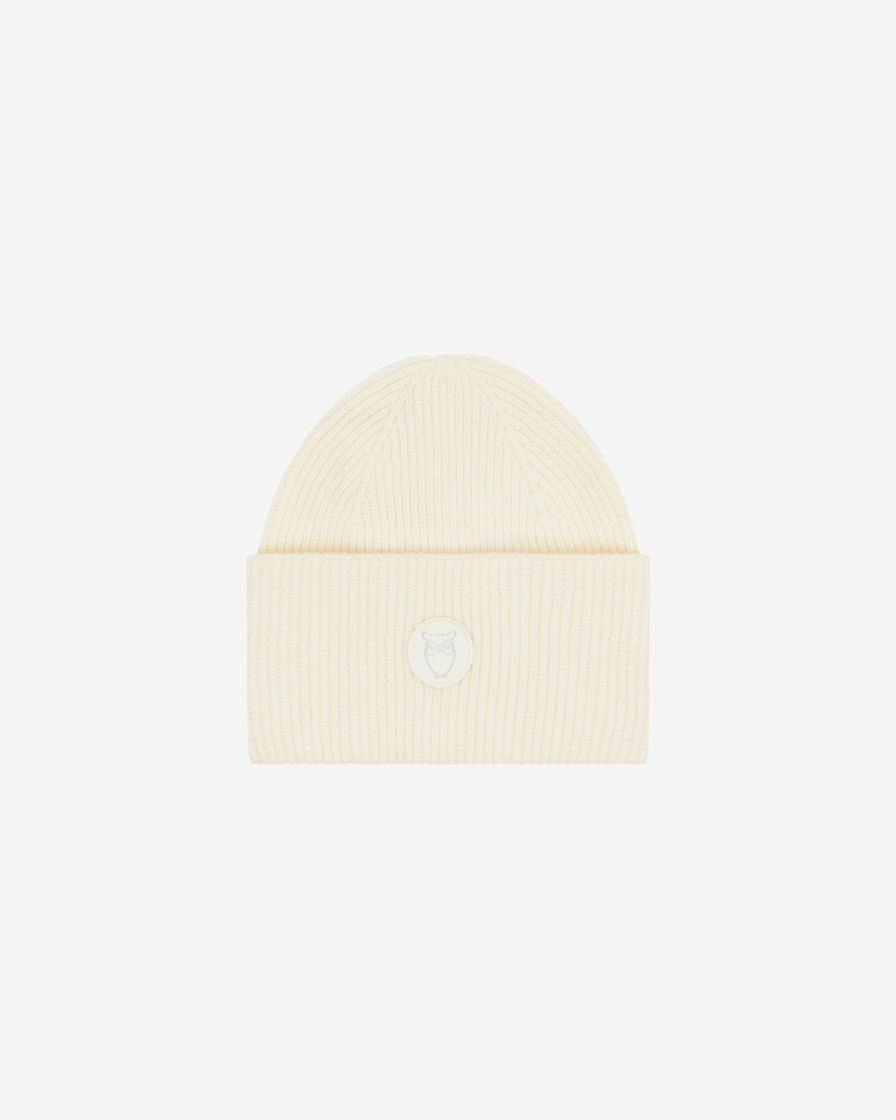 KnowledgeCotton Apparel - UNI Big rib beanie Hats 1387 Egret