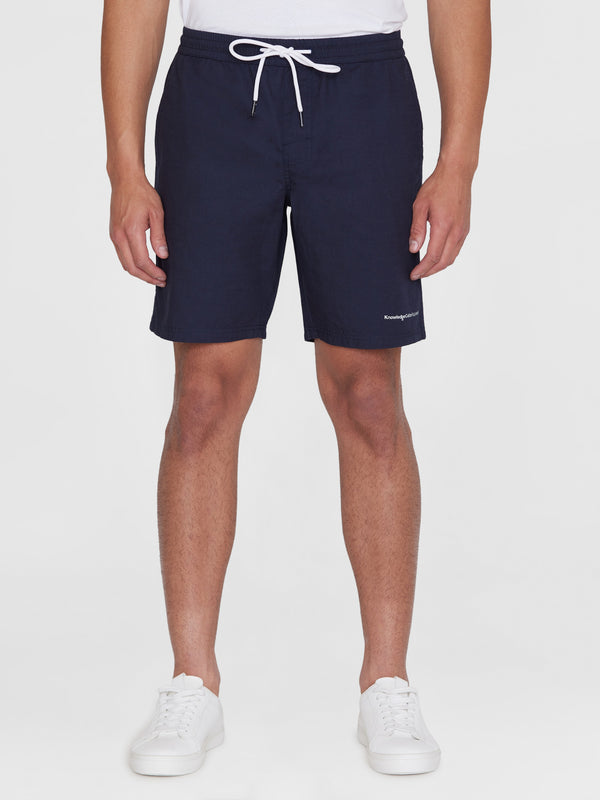 KnowledgeCotton Apparel - MEN Boardwalk shorts with elastic waist - GOTS/Vegan Swimshorts 1412 Night Sky