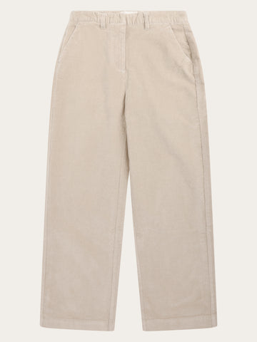 KnowledgeCotton Apparel - WMN Bora wide corduroy pant Pants 1228 Light feather gray