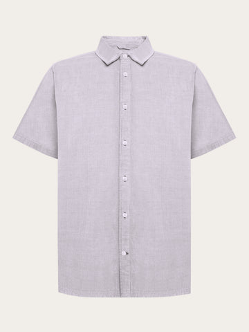 KnowledgeCotton Apparel - MEN Breeze comfort corduroy short sleeve shirt Shirts 1489 Shaved Chocolate