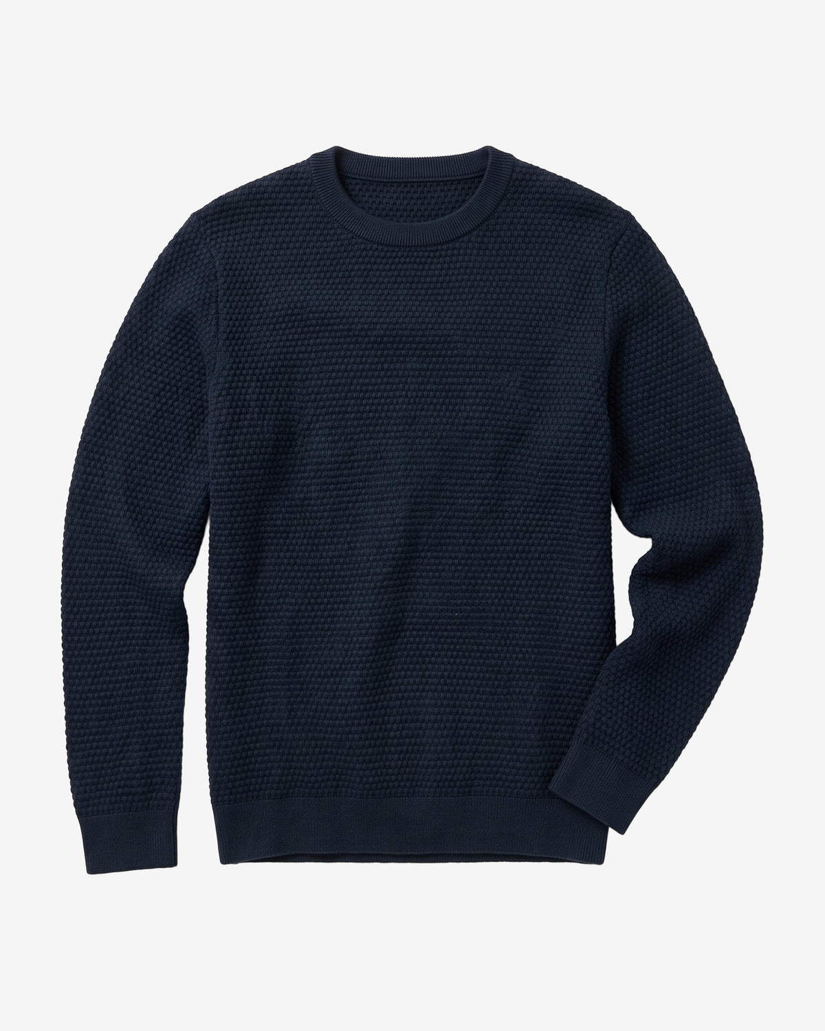 KnowledgeCotton Apparel - MEN Bubble knit crew neck Knits 1001 Total Eclipse