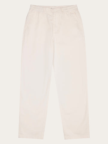 KnowledgeCotton Apparel - WMN CHLOE barrel mid-rise twill chino - GOTS/Vegan Pants 1387 Egret