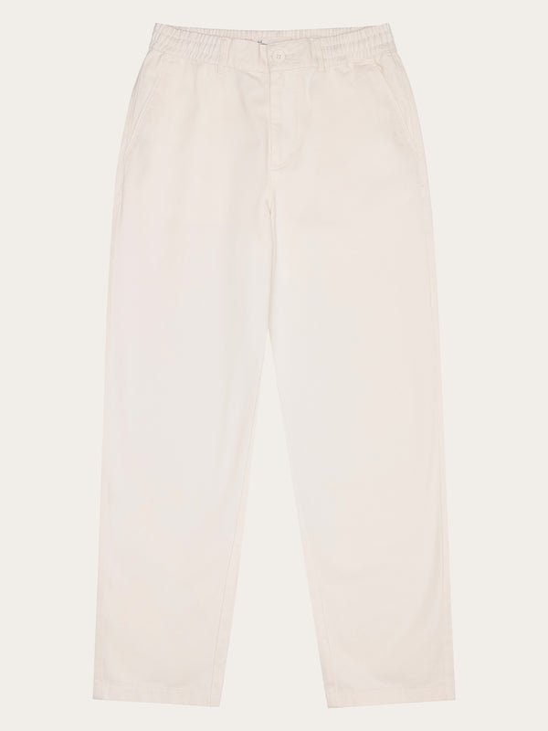 KnowledgeCotton Apparel - WMN CHLOE barrel mid-rise twill chino - GOTS/Vegan Pants 1387 Egret