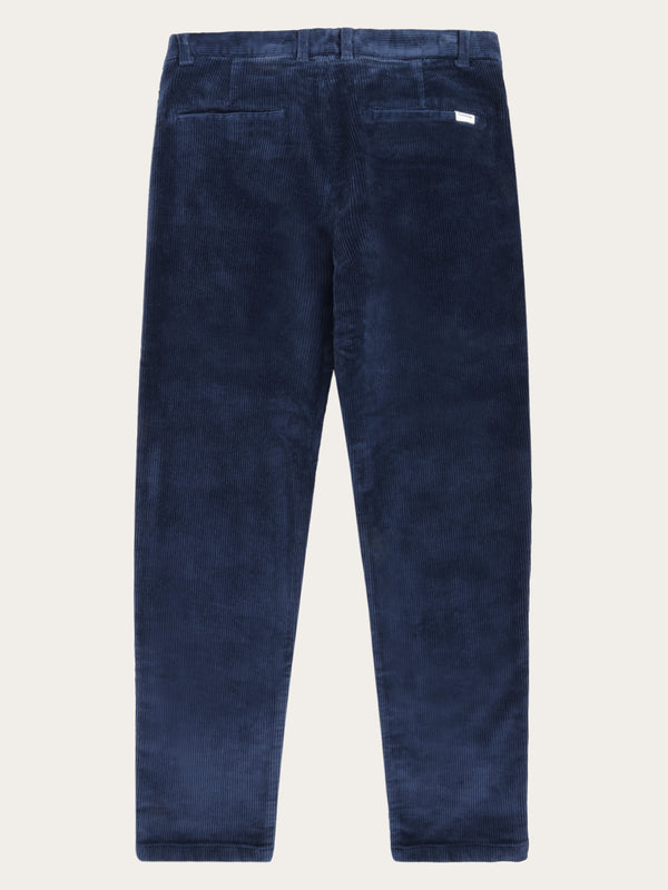KnowledgeCotton Apparel - MEN CHUCK regular 8-wales corduroy chino pants Pants 1412 Night Sky