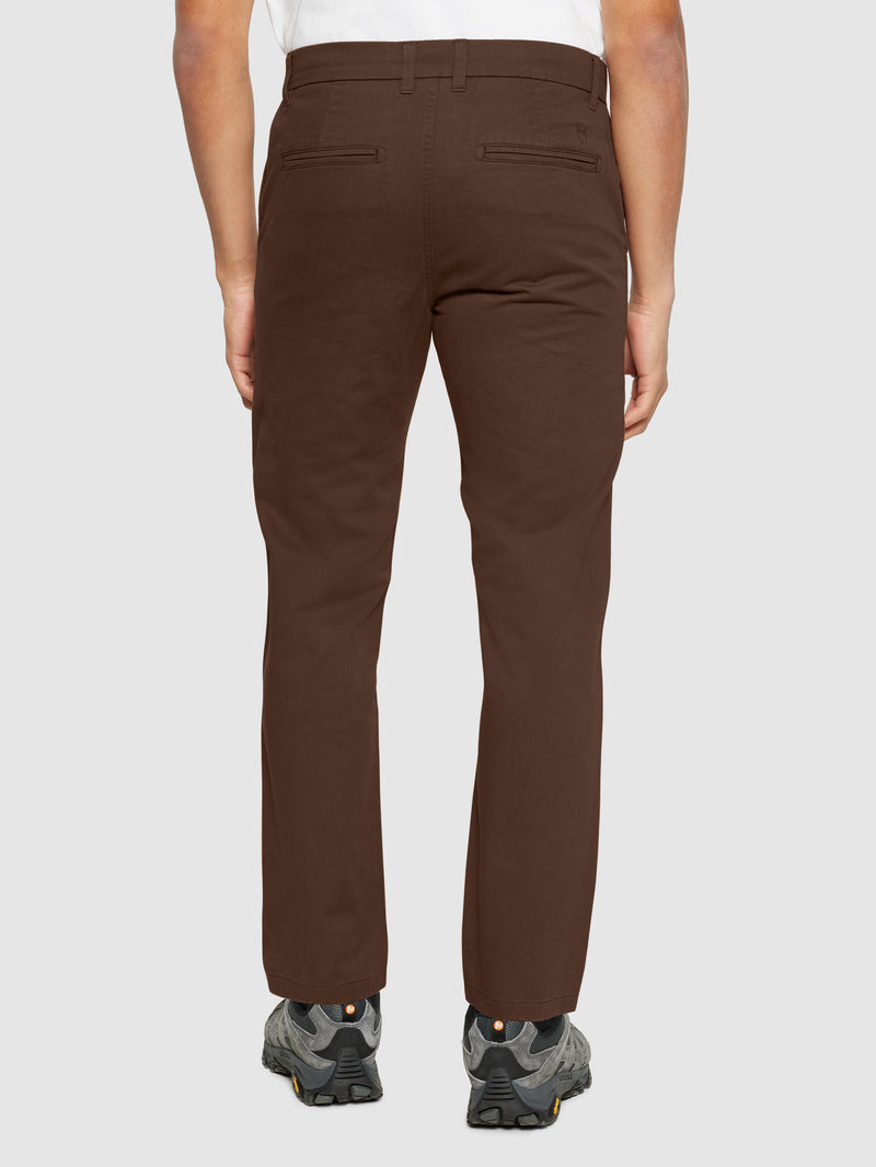 KnowledgeCotton Apparel - MEN CHUCK regular twill chino pants Pants 1243 Demitasse (brown)