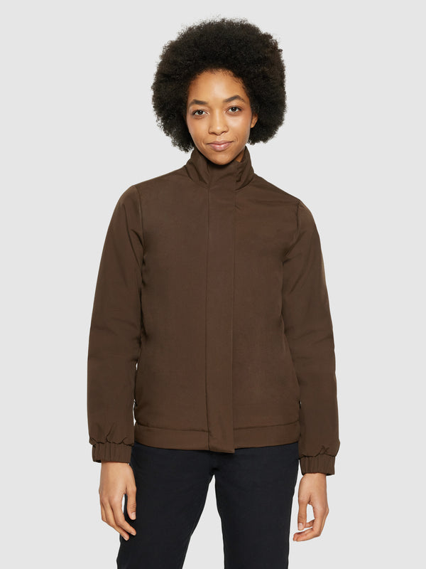 KnowledgeCotton Apparel - WMN CLIMATE SHELL™ short jacket - GRS/Vegan Jackets 1243 Demitasse (brown)