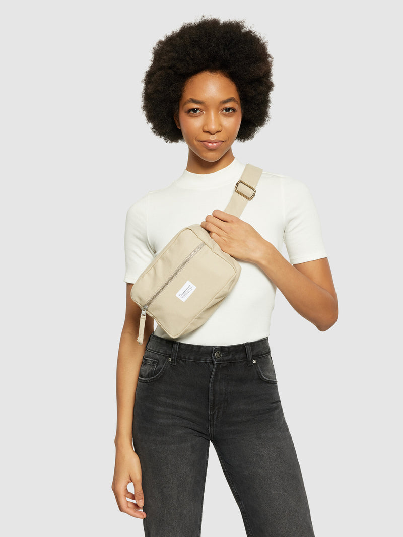 KnowledgeCotton Apparel - UNI Canvas bumbag - GOTS/Vegan Bags 1228 Light feather gray