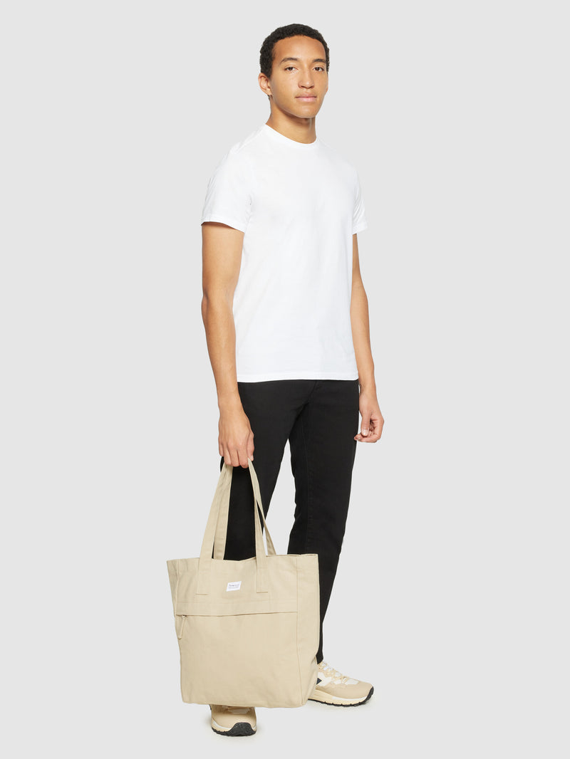 KnowledgeCotton Apparel - UNI Canvas tote bag GOTS/Vegan Bags 1228 Light feather gray