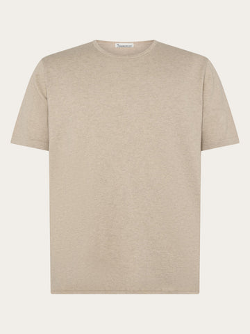 KnowledgeCotton Apparel - MEN Cashmere knit t-shirt T-shirts 1228 Light feather gray