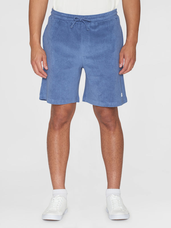 KnowledgeCotton Apparel - MEN Casual terry shorts Shorts 1432 Moonlight Blue