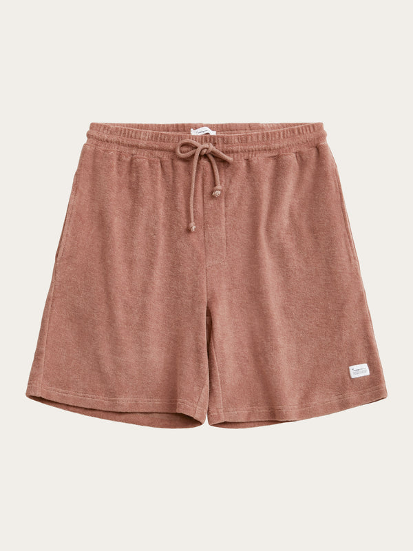 KnowledgeCotton Apparel - MEN Casual terry shorts Shorts 1437 Chocolate Malt