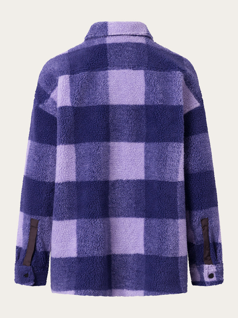 KnowledgeCotton Apparel - WMN Checked teddy overshirt Fleeces 1418 Violet Tulip