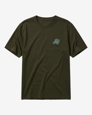 KnowledgeCotton Apparel - MEN Chest embroidery t-shirt T-shirts 1090 Forest Night