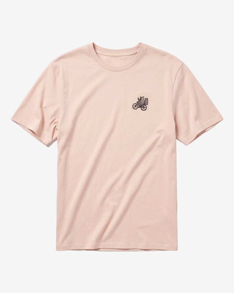 KnowledgeCotton Apparel - MEN Chest embroidery t-shirt T-shirts 1228 Light feather gray