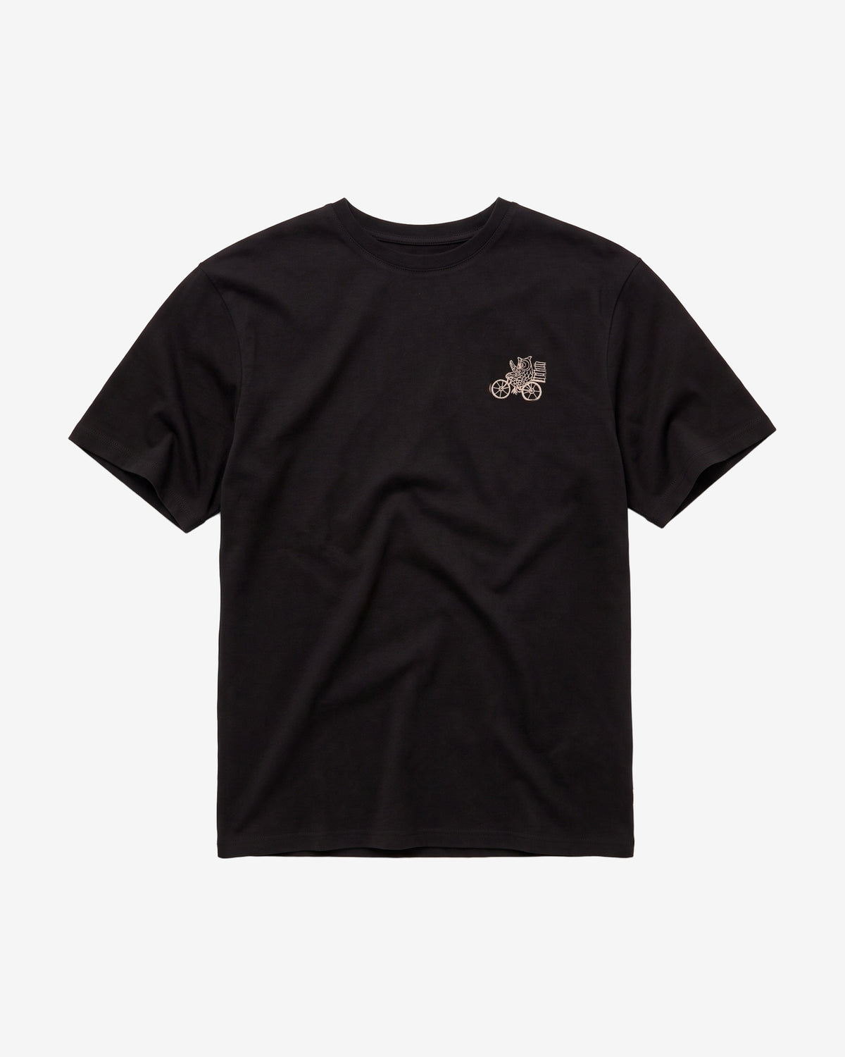 KnowledgeCotton Apparel - MEN Chest embroidery t-shirt T-shirts 1300 Black Jet