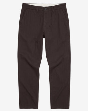KnowledgeCotton Apparel - MEN Chuck regular herringbone pants Pants 1487 Chocolate Torte