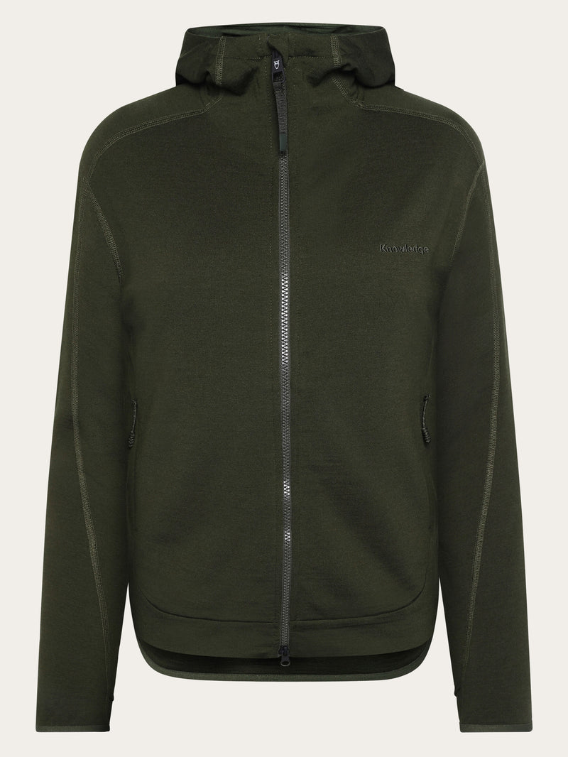 KnowledgeCotton Apparel - WMN Dynamic Wool 320 Fleece hoody - RWS Fleeces 1090 Forrest Night