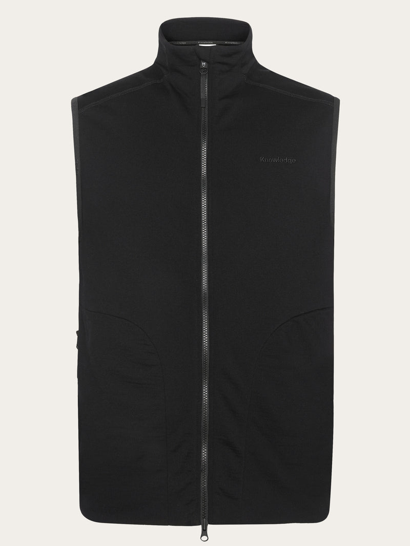 KnowledgeCotton Apparel - UNI Cleaver Wool 320 Fleece vest Fleeces 1300 Black Jet