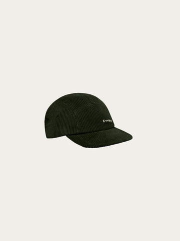 KnowledgeCotton Apparel - UNI Corduroy 5-panel cap Caps 1090 Forest Night
