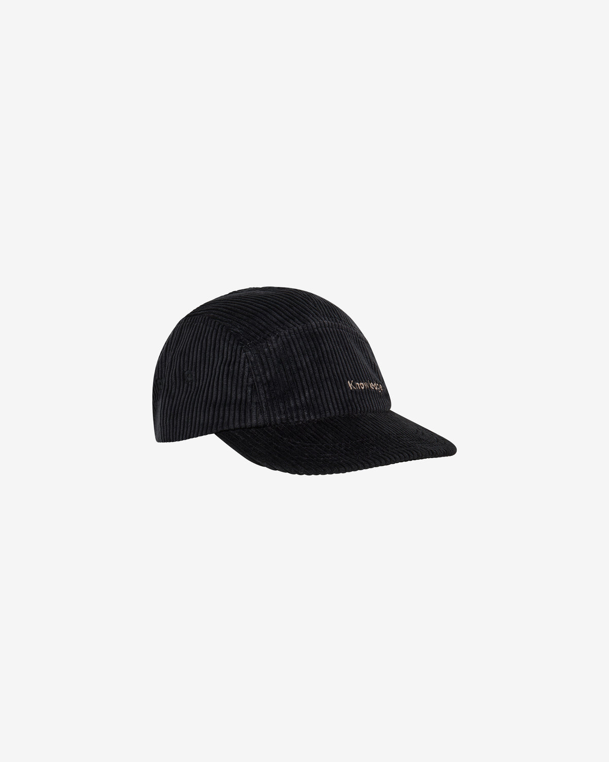 KnowledgeCotton Apparel - UNI Corduroy 5-panel cap Caps 1300 Black Jet