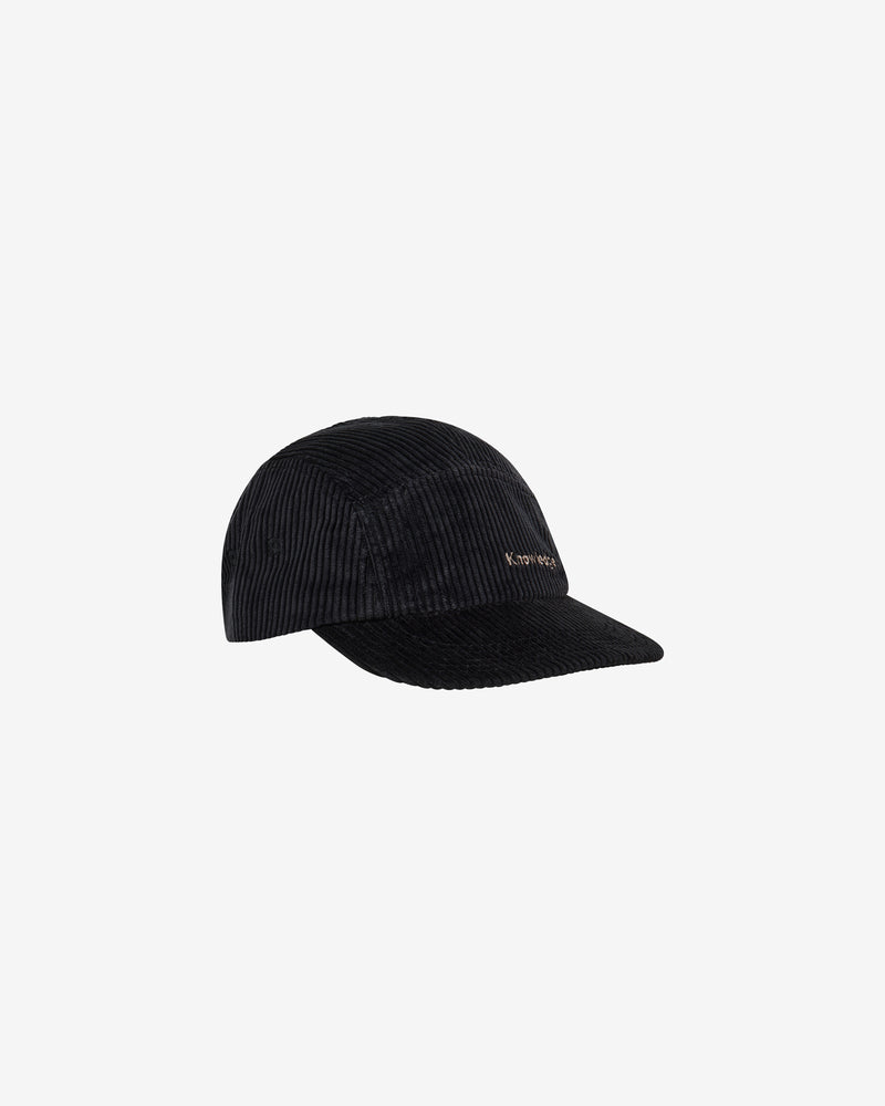 KnowledgeCotton Apparel - UNI Corduroy 5-panel cap Caps 1300 Black Jet