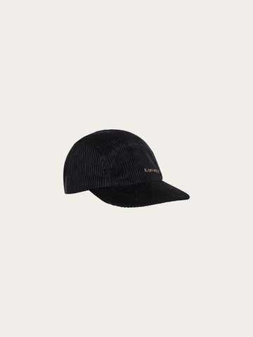 KnowledgeCotton Apparel - UNI Corduroy 5-panel cap Caps 1300 Black Jet