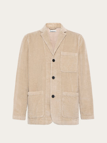 KnowledgeCotton Apparel - MEN Corduroy blazer Overshirts 1228 Light feather gray