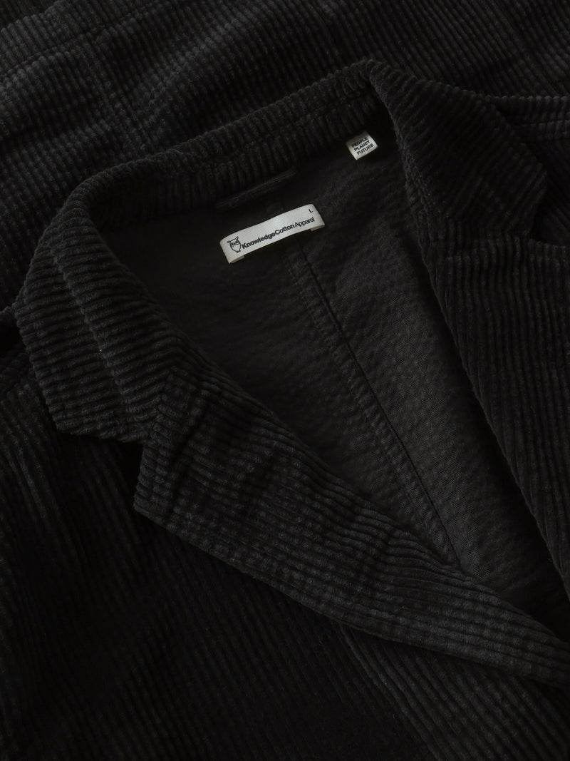 KnowledgeCotton Apparel - MEN Corduroy blazer Overshirts 1300 Black Jet