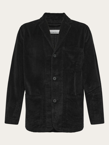 KnowledgeCotton Apparel - MEN Corduroy blazer Overshirts 1300 Black Jet