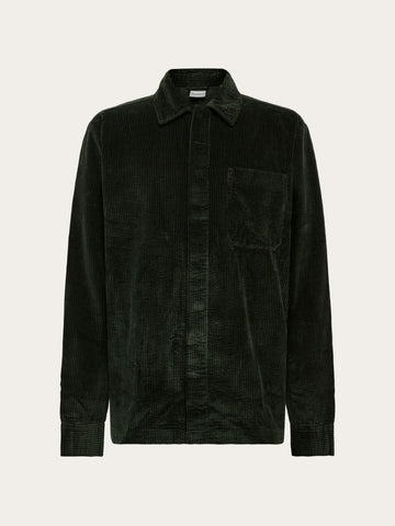 KnowledgeCotton Apparel - MEN Corduroy overshirt Overshirts 1090 Forest Night