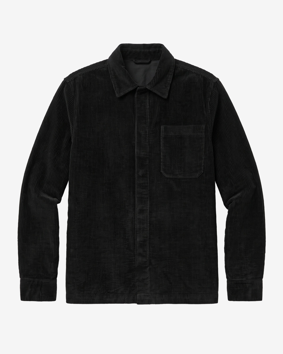 KnowledgeCotton Apparel - MEN Corduroy overshirt Overshirts 1300 Black Jet