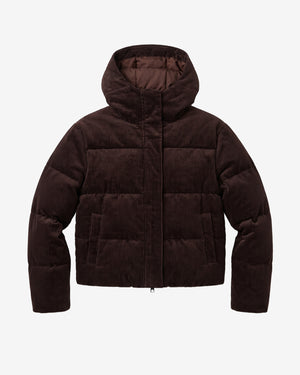 KnowledgeCotton Apparel - WMN Corduroy puffer jacket Jackets 1487 Chocolate Torte