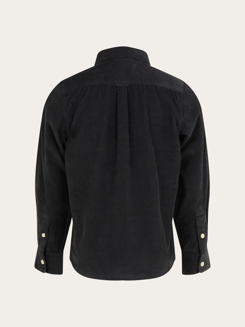 KnowledgeCotton Apparel - YOUNG Corduroy shirt Shirts 1300 Black Jet
