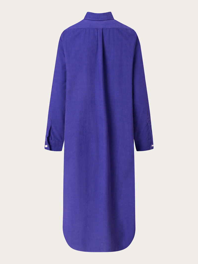 KnowledgeCotton Apparel - WMN Corduroy shirt dress Dresses 1416 Deep Purple