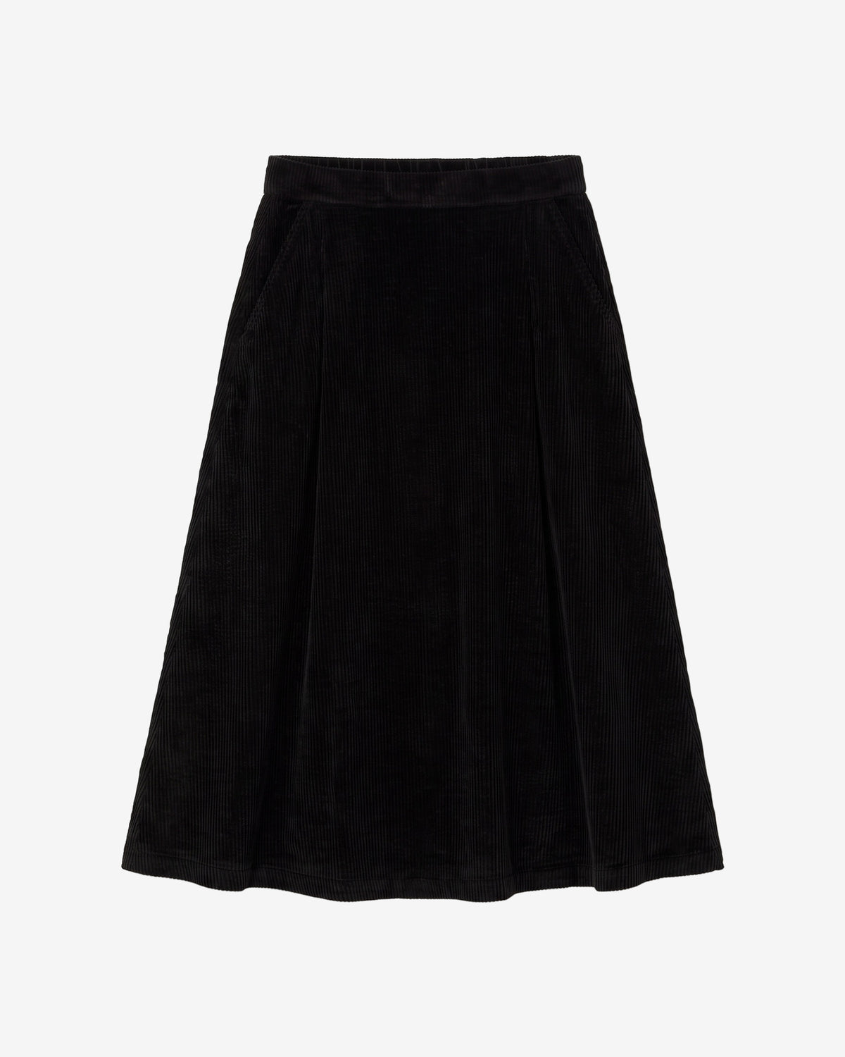 KnowledgeCotton Apparel - WMN Corduroy skirt Skirts 1300 Black Jet