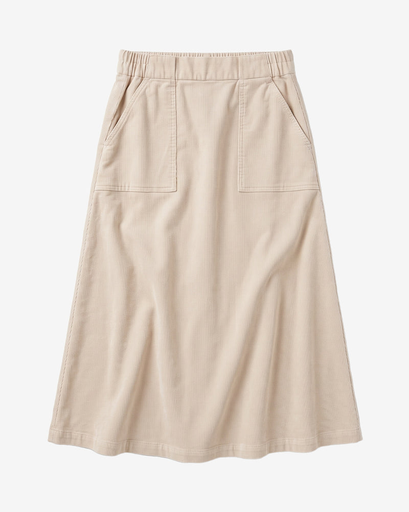 KnowledgeCotton Apparel - WMN Corduroy skirt Skirts 1228 Light feather gray