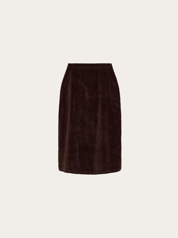 KnowledgeCotton Apparel - WMN Corduroy skirt Skirts 1487 Chocolate Torte