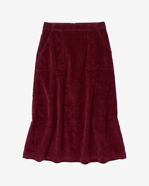 KnowledgeCotton Apparel - WMN Corduroy skirt Skirts 1500 Burgundy