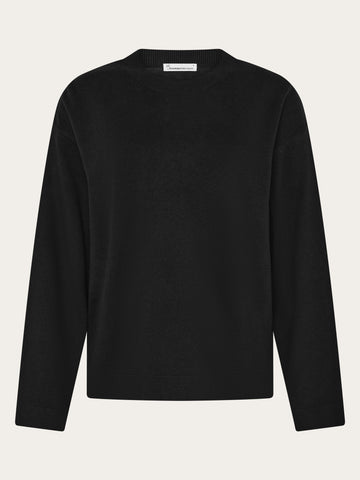 KnowledgeCotton Apparel - WMN Cotton-blend sweater Knits 1300 Black Jet