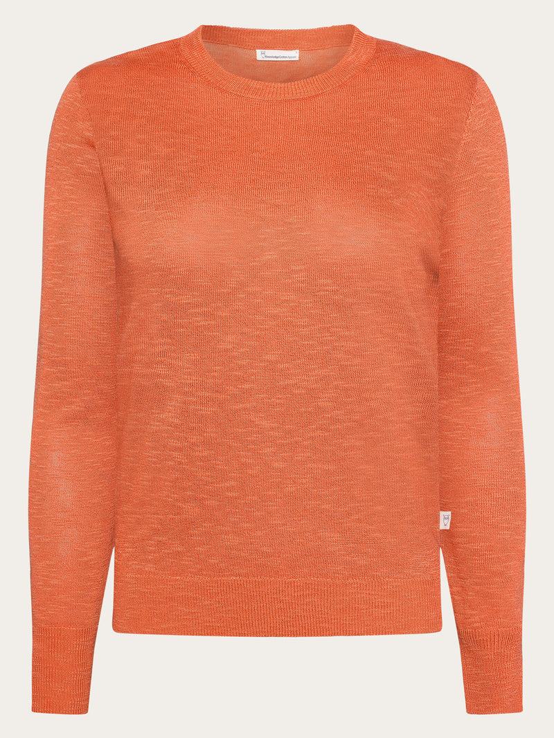 KnowledgeCotton Apparel - WMN Crew neck knit Tencel™ Knits 1481 Langoustino