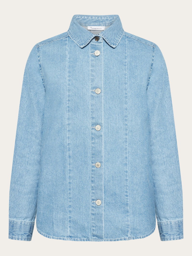 KnowledgeCotton Apparel - WMN Denim shirt - GOTS/Vegan Shirts 3058 Light Blue denim