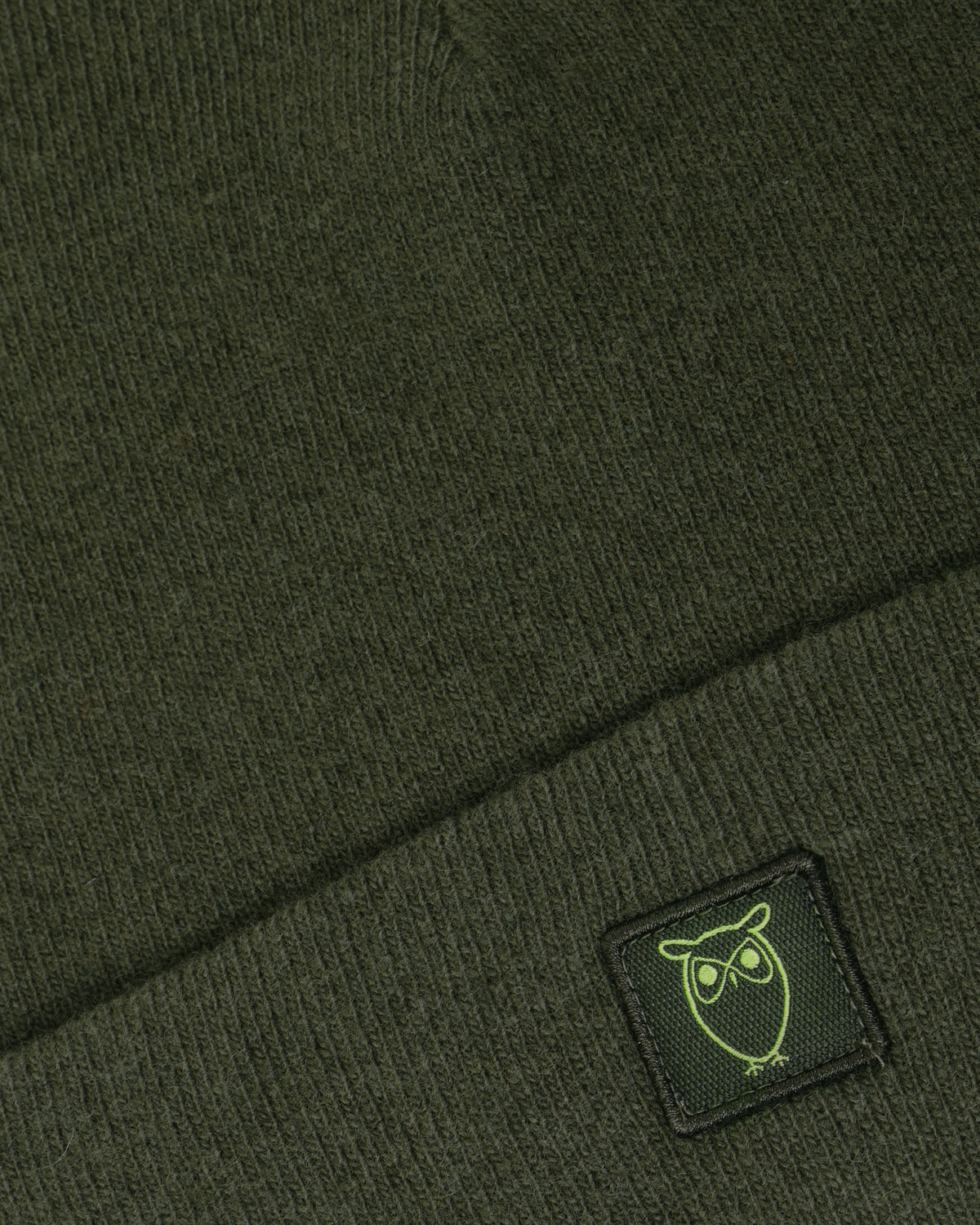 KnowledgeCotton Apparel - UNI Double layer wool beanie Hats 1090 Forest Night