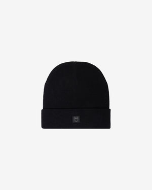KnowledgeCotton Apparel - UNI Double layer wool beanie Hats 1300 Black Jet